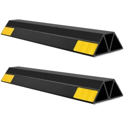 VEVOR Parking Stopper, 16 Inch 2 Pcs Heavy Duty Parking Aid for Garage, PP Curb Garage Floor Stopper with Reflective Strips, Vehicles Gadgets for Cars Vans Trucks Tire Wheel Guide Block Stops Bumpers