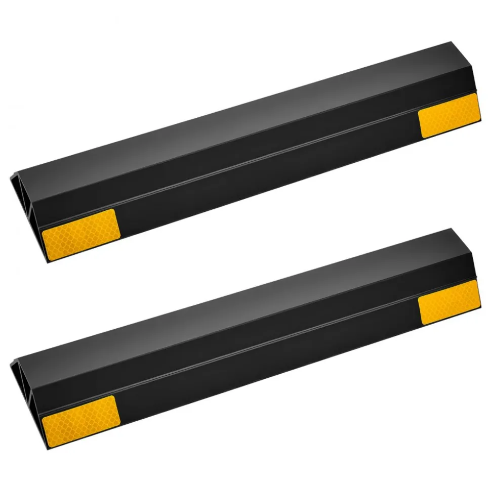 VEVOR Parking Stopper, 16 Inch 2 Pcs Heavy Duty Parking Aid for Garage, PP Curb Garage Floor Stopper with Reflective Strips, Vehicles Gadgets for Cars Vans Trucks Tire Wheel Guide Block Stops Bumpers