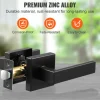 VEVOR Passage Door Handle, 6 Pack Matte Black Door Lever, Left or Right Handing Reversible Lever Non-Locking, 45° Rotation to Open, Universal Square Interior for Hallways, Closets, Meeting Spaces