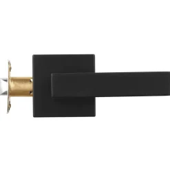 VEVOR Passage Door Handle, 5 Pack Matte Black Door Lever, Left or Right Handing Reversible Lever Non-Locking, 45° Rotation to Open, Universal Square Interior for Hallways, Closets, Meeting Spaces
