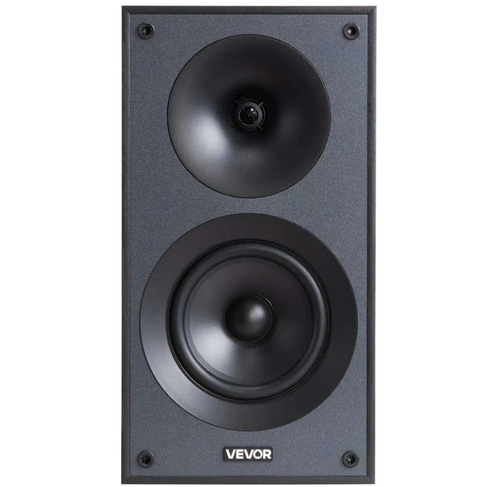 VEVOR Passive Bookshelf Speaker, 300W, Book Shelf Stereo Speakers with 5.25-Inch Woofer and 1-Inch Tweeter, Detachable Grille, 65Hz-20KHz Frequency Response, Wooden Enclosure, for Home Theater (1 Pair)