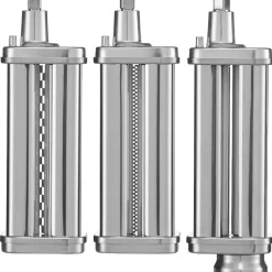 VEVOR Pasta Attachment for KitchenAid Stand Mixer, Stainless Steel Pasta Roller Cutter Set Including Pasta Sheet Roller, Spaghetti and Fettuccine Cutter, 8 Adjustable Thickness Knob Pasta Maker, 3Pcs