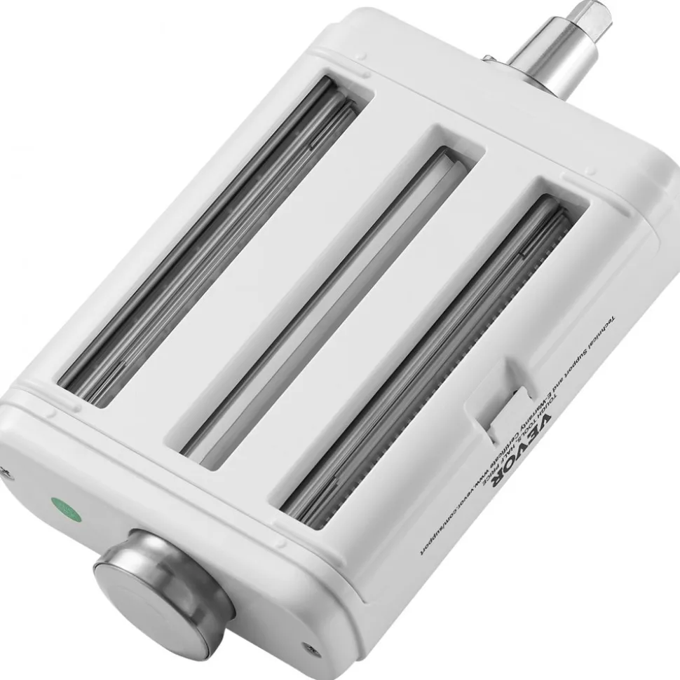 VEVOR Pasta Attachment for KitchenAid Stand Mixer, 3-IN-1 Stainless Steel Pasta Roller Cutter Set Including Pasta Sheet Roller, Spaghetti and Fettuccine Cutter, 8 Adjustable Thickness Knob Pasta Maker