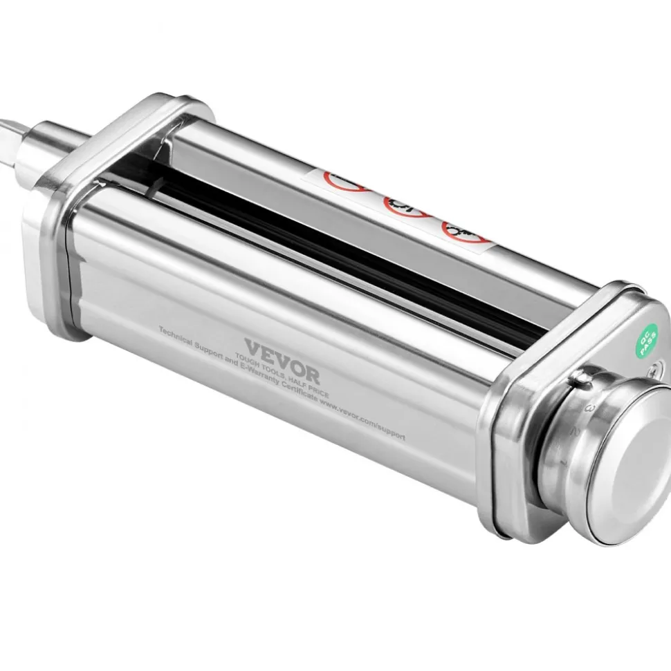VEVOR Pasta Attachment for KitchenAid Stand Mixer, Stainless Steel Pasta Sheet Roller Attachment, Pasta Maker Machine Accessory with 8 Adjustable Thickness Knob, KitchenAid Pasta Attachment by VEVOR