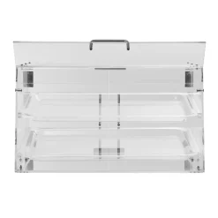 VEVOR Pastry Display Case, 2-Tier Commercial Countertop Bakery Display Case, Acrylic Display Box with Rear Door Access & Removable Shelves, Keep Fresh for Donut Bagels Cake Cookie, 20.7"x13.2"x11.9"