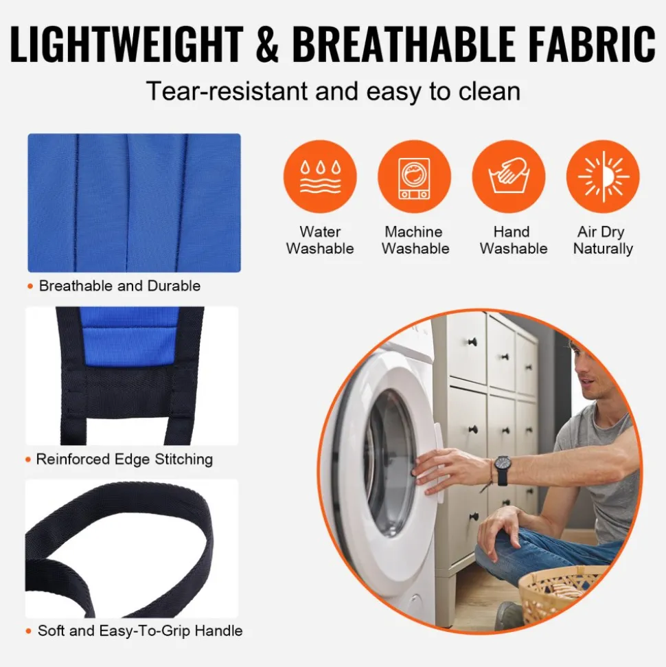 VEVOR Patient Lift U-Sling with Head Support- Medium Size, Divided Leg Transfer Sling for Bathing, Patient Lift Medical Sling for Elderly, Disabled, Bedridden, 600LBS