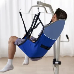VEVOR Patient Lift U-Sling with Head Support- Medium Size, Divided Leg Transfer Sling for Bathing, Patient Lift Medical Sling for Elderly, Disabled, Bedridden, 600LBS