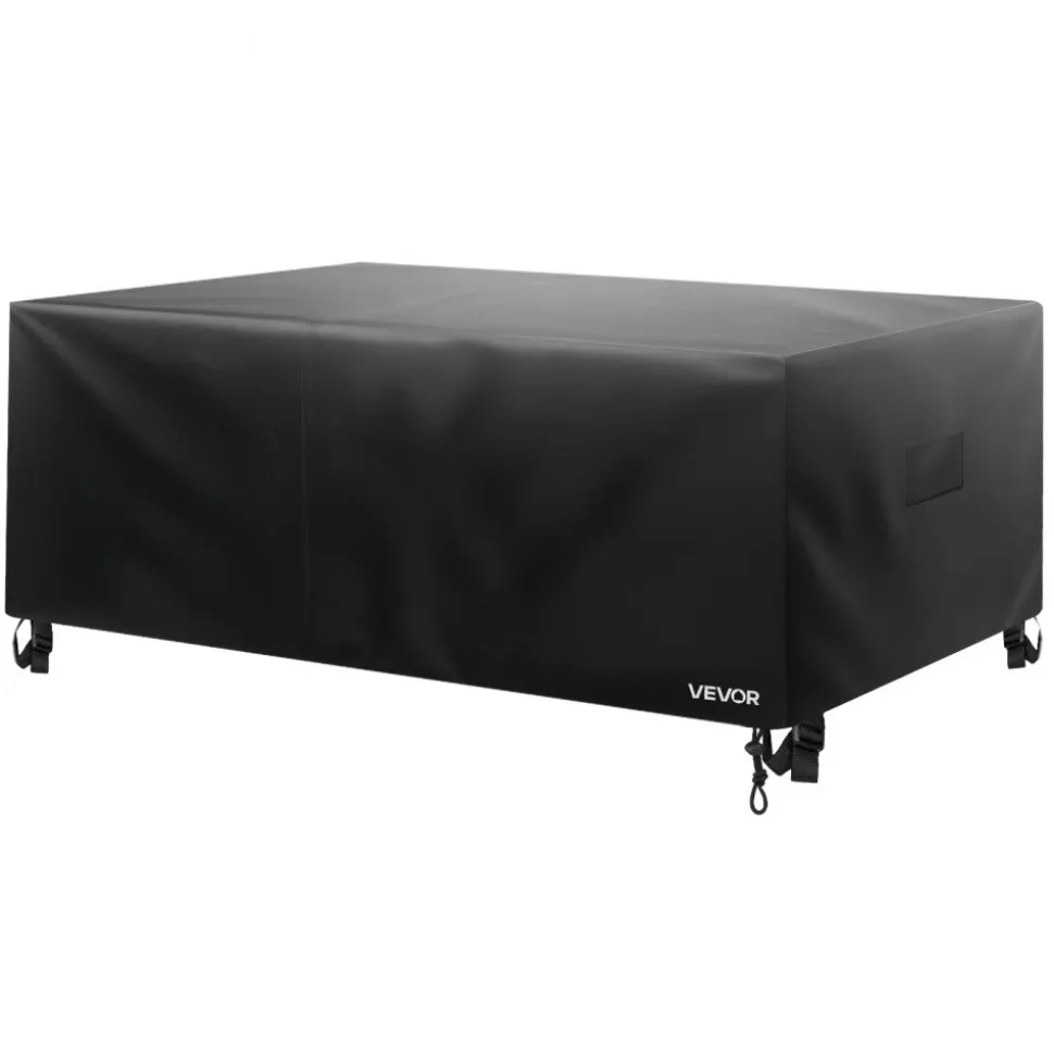 VEVOR Patio Furniture Cover, 420D Heavy Duty Waterproof Outdoor Dining Table and Chairs Cover, Large Squre Patio Table Covers with Air Vent for All Weather, 94L x 94W x 28H inch, Black