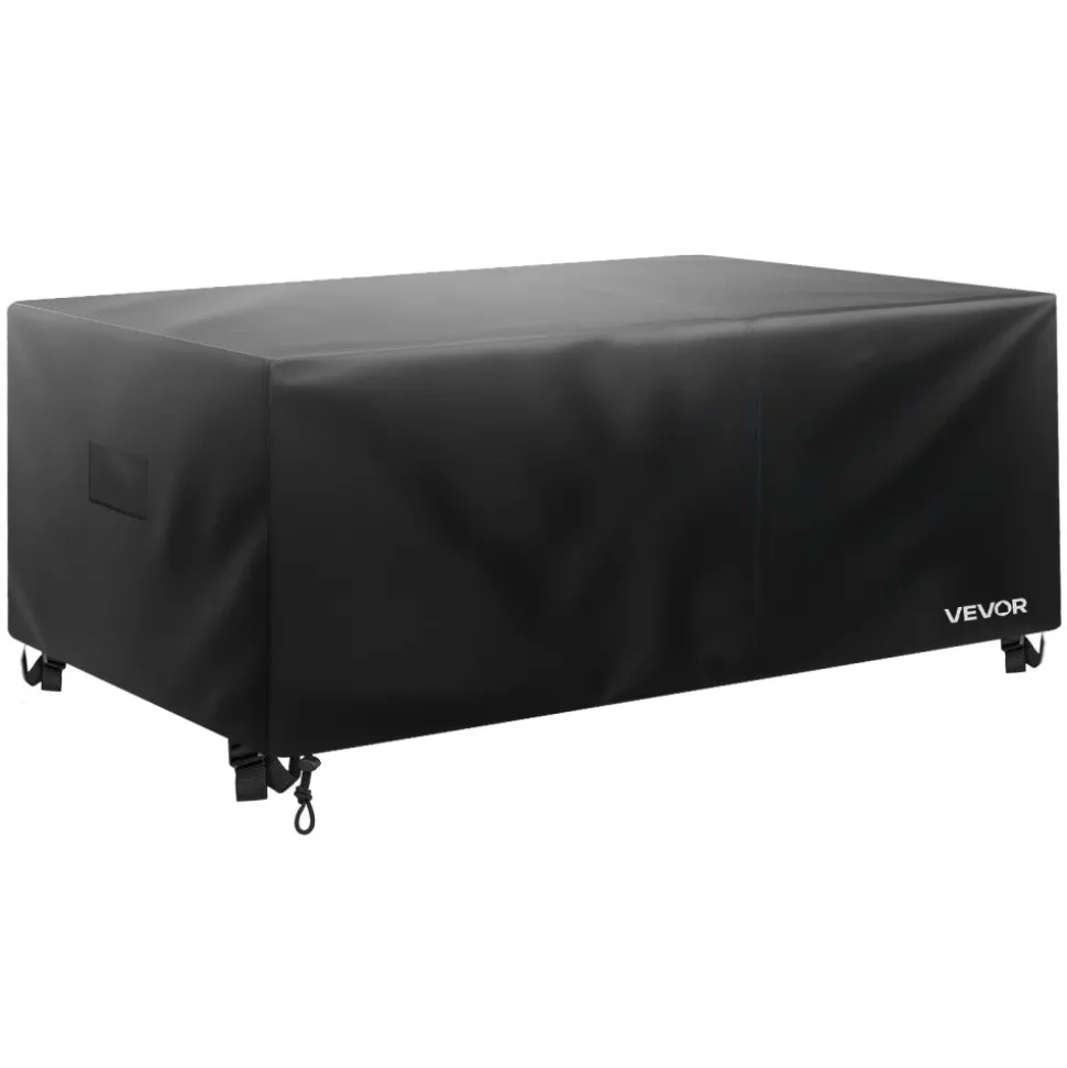 VEVOR Patio Furniture Cover, 420D Heavy Duty Waterproof Outdoor Dining Table and Chairs Cover, Large Squre Patio Table Covers with Air Vent for All Weather, 94L x 94W x 28H inch, Black