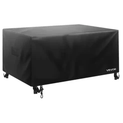 VEVOR Patio Furniture Cover, 420D Heavy Duty Waterproof Outdoor Dining Table and Chairs Cover, Large Squre Patio Table Covers with Air Vent for All Weather, 126L x 126W x 32H inch, Black