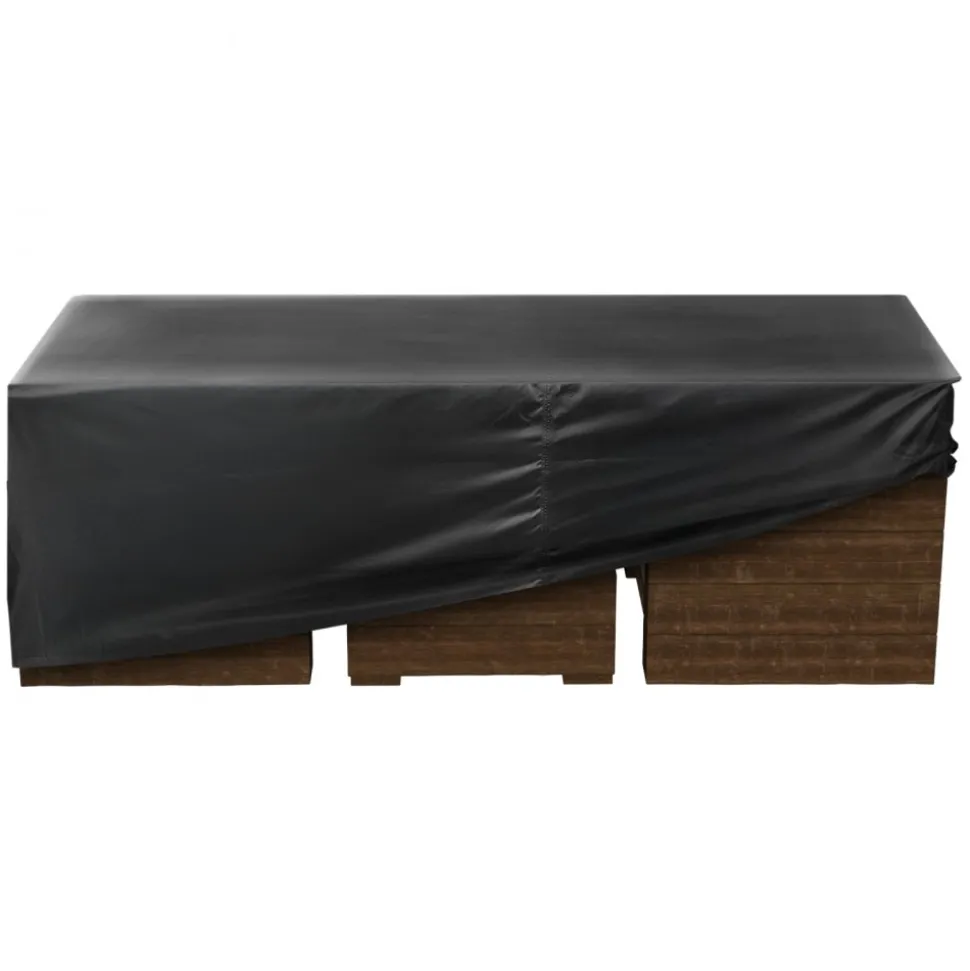 VEVOR Patio Furniture Cover, 420D Heavy Duty Waterproof Outdoor Dining Table and Chairs Cover, Large Rectangular Patio Table Covers with Air Vent for All Weather, 98L x 78W x 32H inch, Black