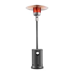 VEVOR Patio Heater for Outdoor Use, 50000BTU Propane Heater Tall Hammered With Round Table Design, Metal Burner and Wheels, Fixed Outdoor Patio Flame Heater for Patio, Party, Backyard, Garden, Bronze