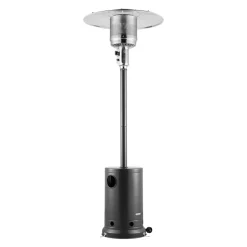 VEVOR Patio Heater for Outdoor Use, 50000BTU Propane Heater Tall Hammered With Round Table Design, Metal Burner and Wheels, Outdoor Patio Flame Heater for Patio, Party, Backyard, Garden, Silver Gray