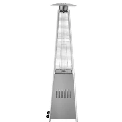 VEVOR Patio Heater for Outdoor Use, 48000BTU Pyramid Propane Heater w/Wheels, Quartz Glass Tube Outdoor Patio Flame Heater for Patio, Party, Backyard, Garden, Decoration, Silver