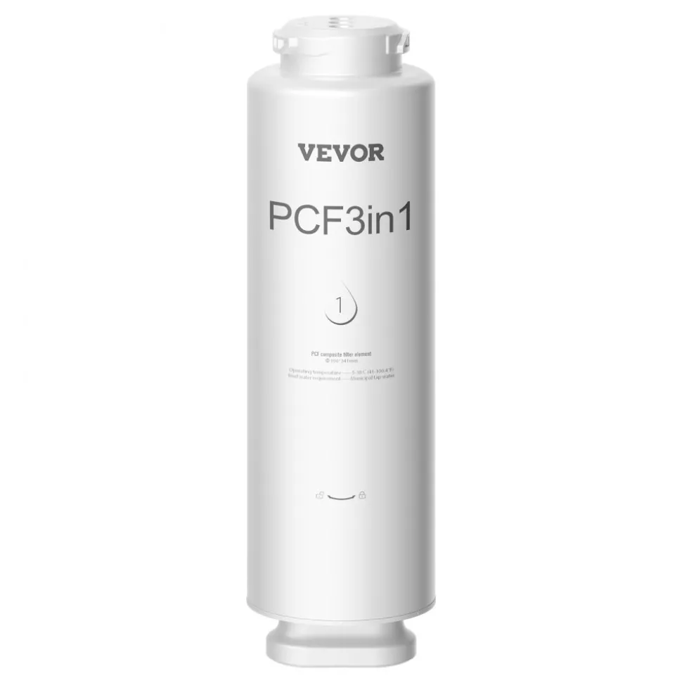 VEVOR PCF Replace Filter, 6-layer PCF Composite Water Filter Replacement, PCF Composite Filter, Reduces Chlorine & Odor, Compatible with Under Sink Water Filter System SS-001, SS-003 & SS-005
