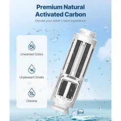 VEVOR PCF Replace Filter, 6-layer PCF Composite Water Filter Replacement, PCF Composite Filter, Reduces Chlorine & Odor, Compatible with Under Sink Water Filter System SS-001, SS-003 & SS-005