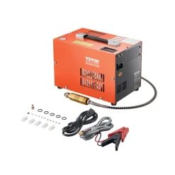 VEVOR PCP Air Compressor, 4500PSI/30Mpa Portable PCP Airgun Compressor with Built-in Converter & Fan Cooling System, DC12V/AC120V Manual-Stop Air Rifle, Paintball and Scuba Tank Compressor Pump