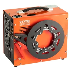 VEVOR PCP Air Compressor, 4500PSI/30Mpa Portable PCP Airgun Compressor with Built-in Power Converter, Auto-Stop | DC12V/AC120V | Oil & Water-Free Air Rifle, Paintball and Scuba Tank Compressor Pump