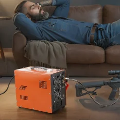 VEVOR PCP Air Compressor, 4500PSI/30Mpa Portable PCP Airgun Compressor with Built-in Power Converter, Auto-Stop | DC12V/AC120V | Oil & Water-Free Air Rifle, Paintball and Scuba Tank Compressor Pump