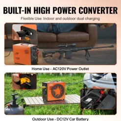 VEVOR PCP Air Compressor, 4500PSI/30Mpa Portable PCP Airgun Compressor with Built-in Power Converter, Auto-Stop | DC12V/AC120V | Oil & Water-Free Air Rifle, Paintball and Scuba Tank Compressor Pump