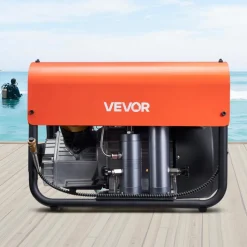 VEVOR PCP Air Compressor, 4500PSI/30Mpa Diving Scuba Tank Air Compressor, Double-Cylinder Auto Stop PCP Diving Compressor with External Water & Fan Cooling System for Scuba Tanks, Paintball, Air Rifle