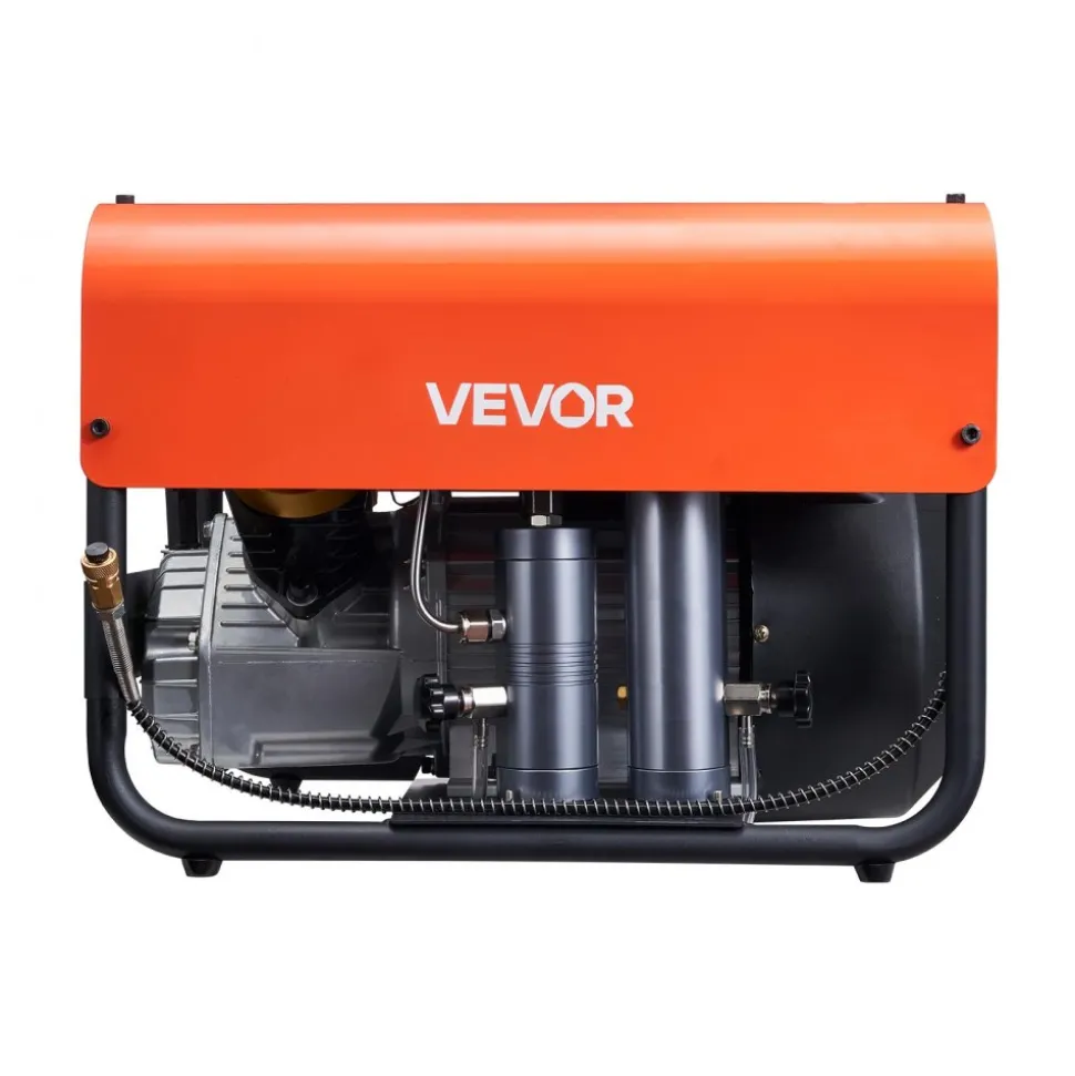 VEVOR PCP Air Compressor, 4500PSI/30Mpa Diving Scuba Tank Air Compressor, Double-Cylinder Auto Stop PCP Diving Compressor with External Water & Fan Cooling System for Scuba Tanks, Paintball, Air Rifle