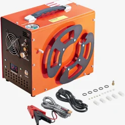 VEVOR PCP Air Compressor, 4500PSI/30Mpa PCP Airgun Compressor with Built-in Converter & Fan Cooling System, Auto Stop DC12V/AC120V Portable Paintball Tank Compressor for Air Rifle, Scuba Diving Bottle