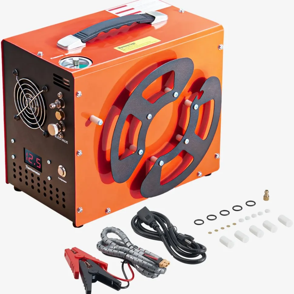 VEVOR PCP Air Compressor, 4500PSI/30Mpa PCP Airgun Compressor with Built-in Converter & Fan Cooling System, Auto Stop DC12V/AC120V Portable Paintball Tank Compressor for Air Rifle, Scuba Diving Bottle