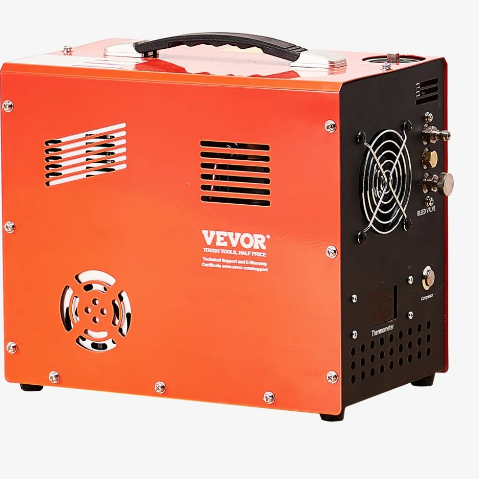 VEVOR PCP Air Compressor, 4500PSI/30Mpa PCP Airgun Compressor with Built-in Converter & Fan Cooling System, Auto Stop DC12V/AC120V Portable Paintball Tank Compressor for Air Rifle, Scuba Diving Bottle