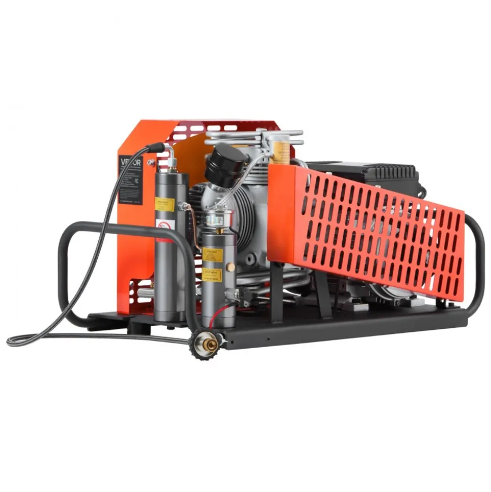 VEVOR PCP Air Compressor, 4500PSI/30Mpa Diving Scuba Tank Air Compressor, 60 L/min Four-Cylinder Auto Stop PCP Rifle Compressor Pump with Fan Cooling System for Scuba Tanks, Paintball, Firefighting