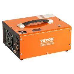 VEVOR PCP Air Compressor, 4500PSI Portable PCP Airgun Compressor with Built-in Converter, Auto-Stop | DC12V/AC120V | Oil & Water-Free Paintball Tank Compressor Pump for Air Rifle, Scuba Diving Bottle