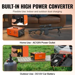 VEVOR PCP Air Compressor, 4500PSI Portable PCP Airgun Compressor with Built-in Converter, Auto-Stop | DC12V/AC120V | Oil & Water-Free Paintball Tank Compressor Pump for Air Rifle, Scuba Diving Bottle