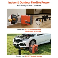 VEVOR PCP Air Compressor 4500PSI PCP Airgun Compressor & Built-in Converter, Auto Stop 350W DC12V/AC120V Portable Paintball Tank Compressors for Air Rifle, Scuba Diving Bottle