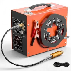 VEVOR PCP Air Compressor 4500PSI PCP Airgun Compressor & Built-in Converter, Auto Stop 350W DC12V/AC120V Portable Paintball Tank Compressors for Air Rifle, Scuba Diving Bottle