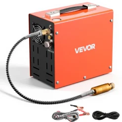 VEVOR PCP Air Compressor 4500PSI PCP Airgun Compressor & External Converter, Manual Stop 350W DC12V/AC120V Portable Paintball Tank Compressors for Air Rifle, Scuba Diving Bottle