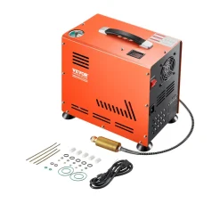 VEVOR PCP Air Compressor, 800W Dual-Cylinder PCP Airgun Compressor 4500PSI/30Mpa with Built-in Fan Cooling System, Auto-Stop | Oil Free Paintball Tank Compressor for Air Rifle, Scuba Diving Bottle
