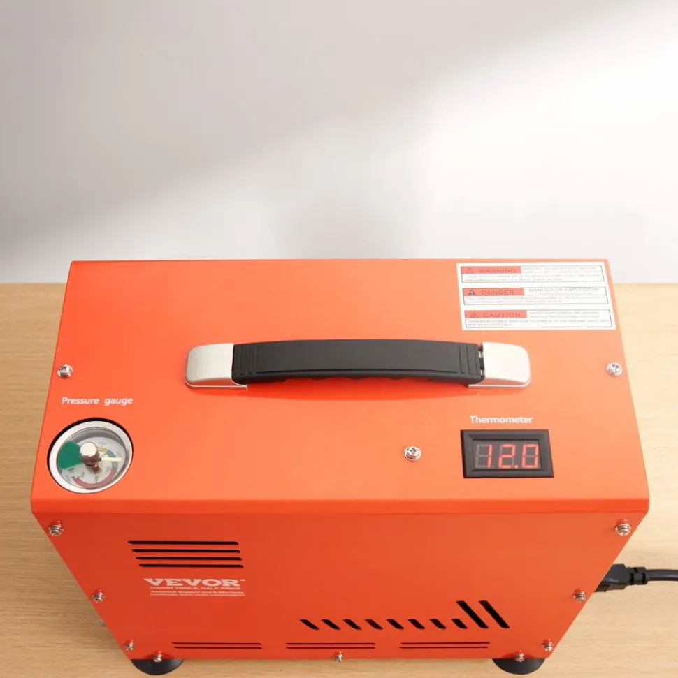 VEVOR PCP Air Compressor, 800W Dual-Cylinder PCP Airgun Compressor 4500PSI/30Mpa with Built-in Fan Cooling System, Auto-Stop | Oil Free Paintball Tank Compressor for Air Rifle, Scuba Diving Bottle