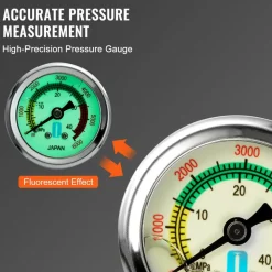VEVOR PCP Hand Pump, 4 Stage, 30Mpa 4500 PSI High Pressure PCP Air Rifile Filling Stirrup Pump with Oil-Moisture Filter Pressure Gauge, Stainless Steel for Airguns Scuba Tank Paintball Filling Tire