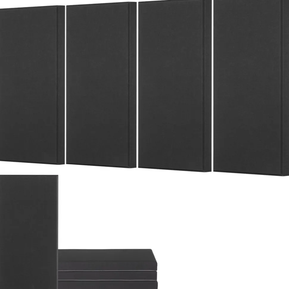 VEVOR 4 PCS Acoustic Panels, 2 inch Thick 23.6 x 11.8 inch Fiberglass Sound Absorbing Panels, Self-adhesive Soundproof Wall Boards, for Studios, Office, Home Theater,Meeting Room, Gray