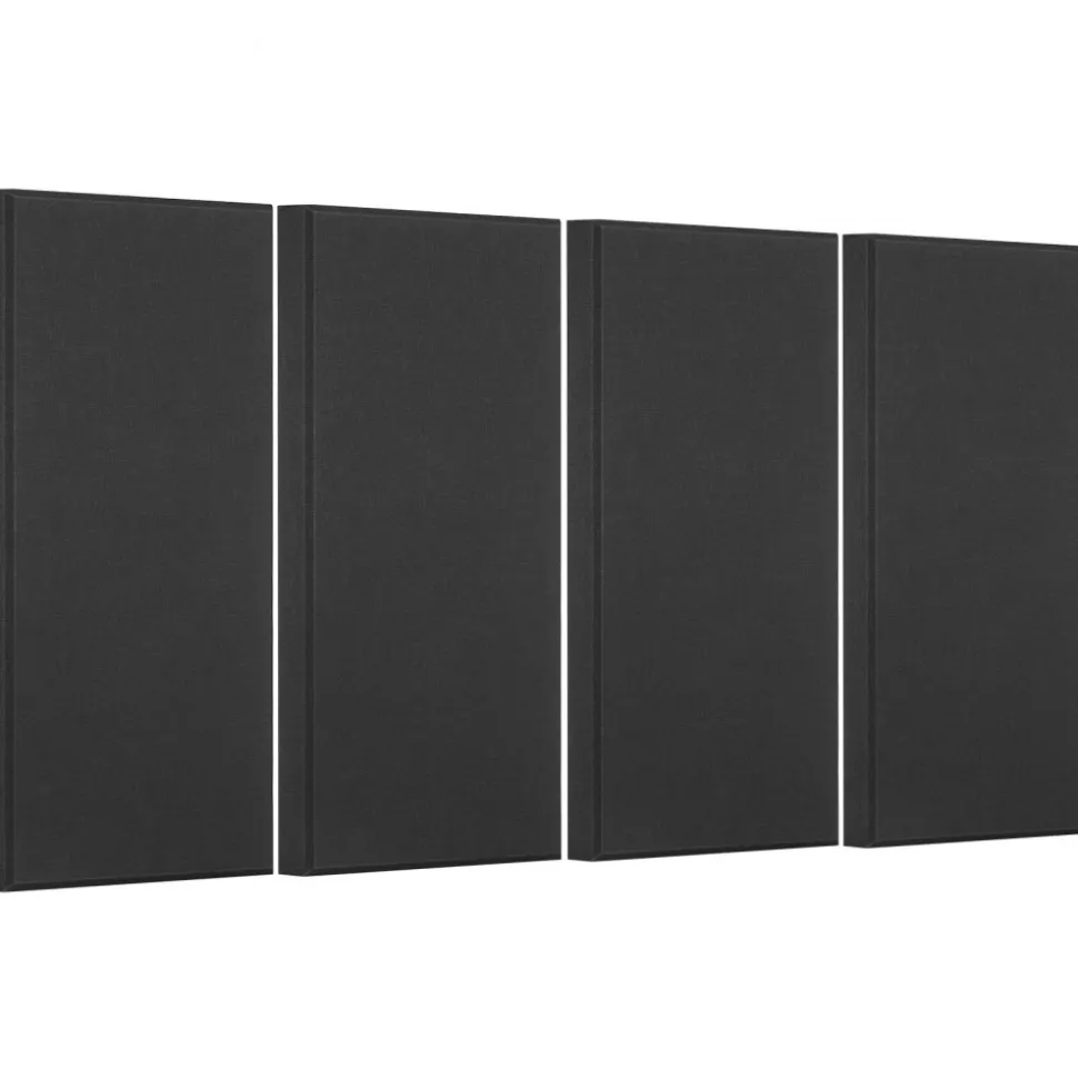VEVOR 4 PCS Acoustic Panels, 2 inch Thick 23.6 x 11.8 inch Fiberglass Sound Absorbing Panels, Self-adhesive Soundproof Wall Boards, for Studios, Office, Home Theater,Meeting Room, Gray