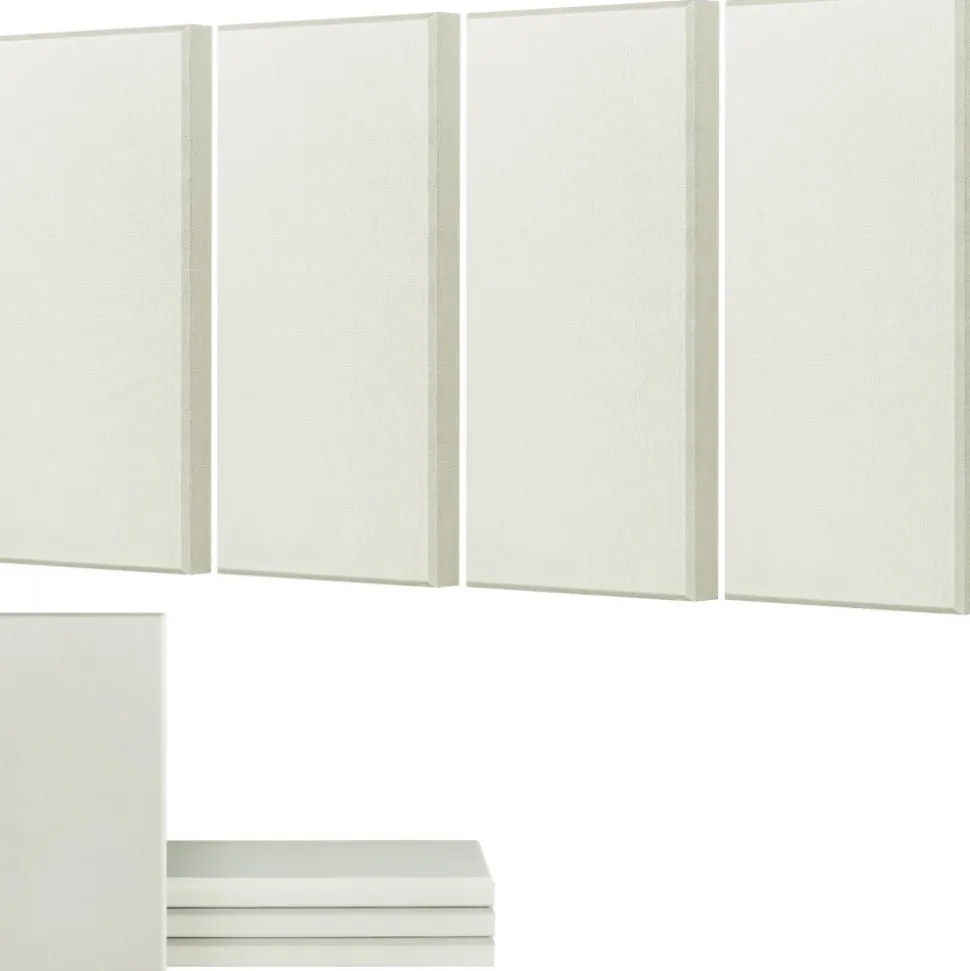 VEVOR 4 PCS Acoustic Panels, 2 inch Thick 23.6 x 11.8 inch Fiberglass Sound Absorbing Panels, Self-adhesive Soundproof Wall Boards, for Studios, Office, Home Theater,Meeting Room, Beige