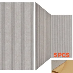 VEVOR 5PCS Acoustic Panels with Self Adhesive, 47.2 x 23.6 inch Sound Proof Foam Panels, Polyester Fiber Soundproof Wall Panels High Density, for Home, Studio, Office, Theater, Camel