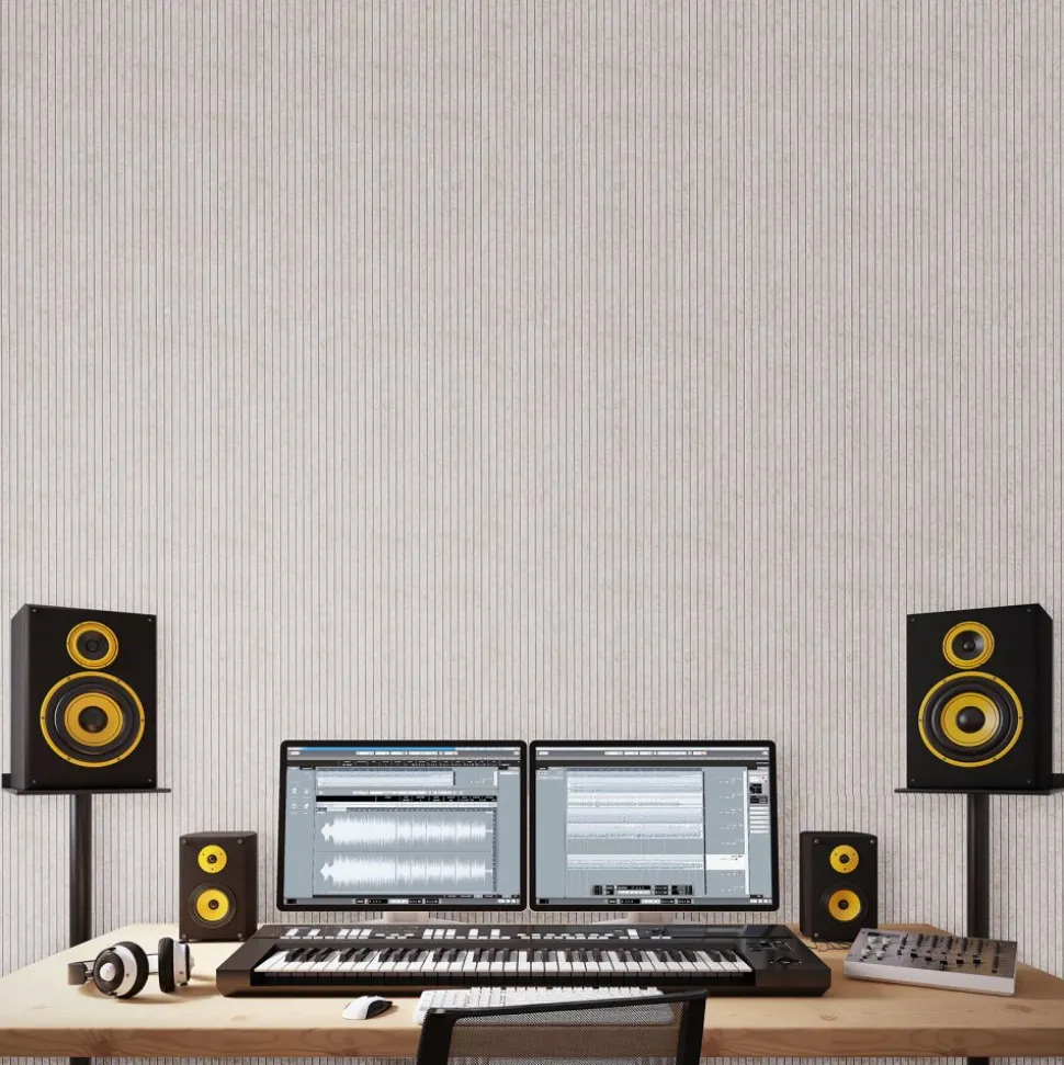 VEVOR 5PCS Acoustic Panels with Self Adhesive, 47.2 x 23.6 inch Sound Proof Foam Panels, Polyester Fiber Soundproof Wall Panels High Density, for Home, Studio, Office, Theater, Camel