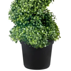 VEVOR 2 pcs. Artificial Boxwood Tower Topiary Spiral Artificial Plant 122cm high Decorative Plant Green Plastic PE Iron Topiary Plants incl. 10 pcs. Replacement Leaves