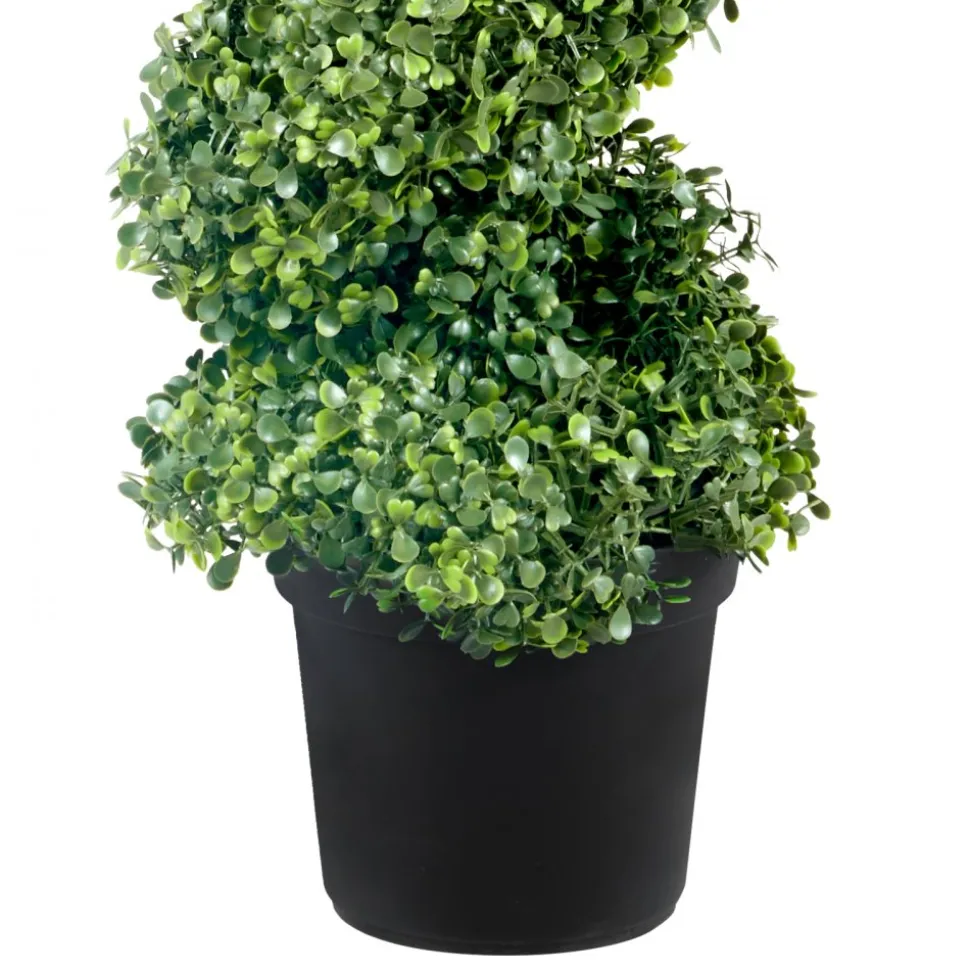 VEVOR 2 pcs. Artificial Boxwood Tower Topiary Spiral Artificial Plant 122cm high Decorative Plant Green Plastic PE Iron Topiary Plants incl. 10 pcs. Replacement Leaves