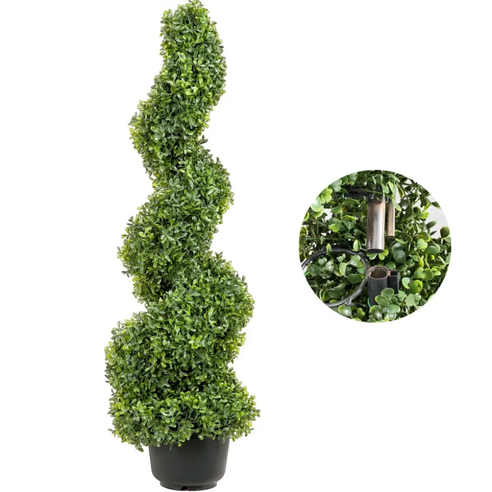 VEVOR 2 pcs. Artificial Boxwood Tower Topiary Spiral Artificial Plant 91cm high Decorative Plant Green Plastic PE Iron Topiary Plants incl. 10 pcs. Replacement Leaves