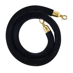 VEVOR 4 Pcs Black Velvet Stanchion Ropes, 5 ft Crowd Control Stanchion Black Velvet Ropes with Gold Hooks, Post Queue Barrier Carpet Rope for Carpet Events Movie Theaters Grand Openings Hotels Party