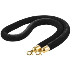 VEVOR 4 Pcs Black Velvet Stanchion Ropes, 5 ft Crowd Control Stanchion Black Velvet Ropes with Gold Hooks, Post Queue Barrier Carpet Rope for Carpet Events Movie Theaters Grand Openings Hotels Party