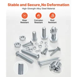 VEVOR 246 Pcs Bolts and Nuts Assortment Kit, Imperial Screws and Flat Washers, Stainless Steel 1/4-20,5/16-18,3/8-16, Spring Lock Washers for Furniture / Equipment /Vehicle Assembly with Case