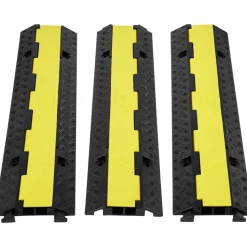 VEVOR 3 PCs Cable Protector Ramp 2 Channel 12000 lbs Load Wire Cable Cover Ramp